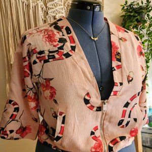 Cotton:on - Kimono style zip - floral snake pattern - US 6 but fits larger!